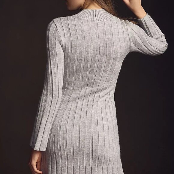 Anthropologie Long-Sleeve A-Line Sweater Mini Dress - Picture 3 of 9